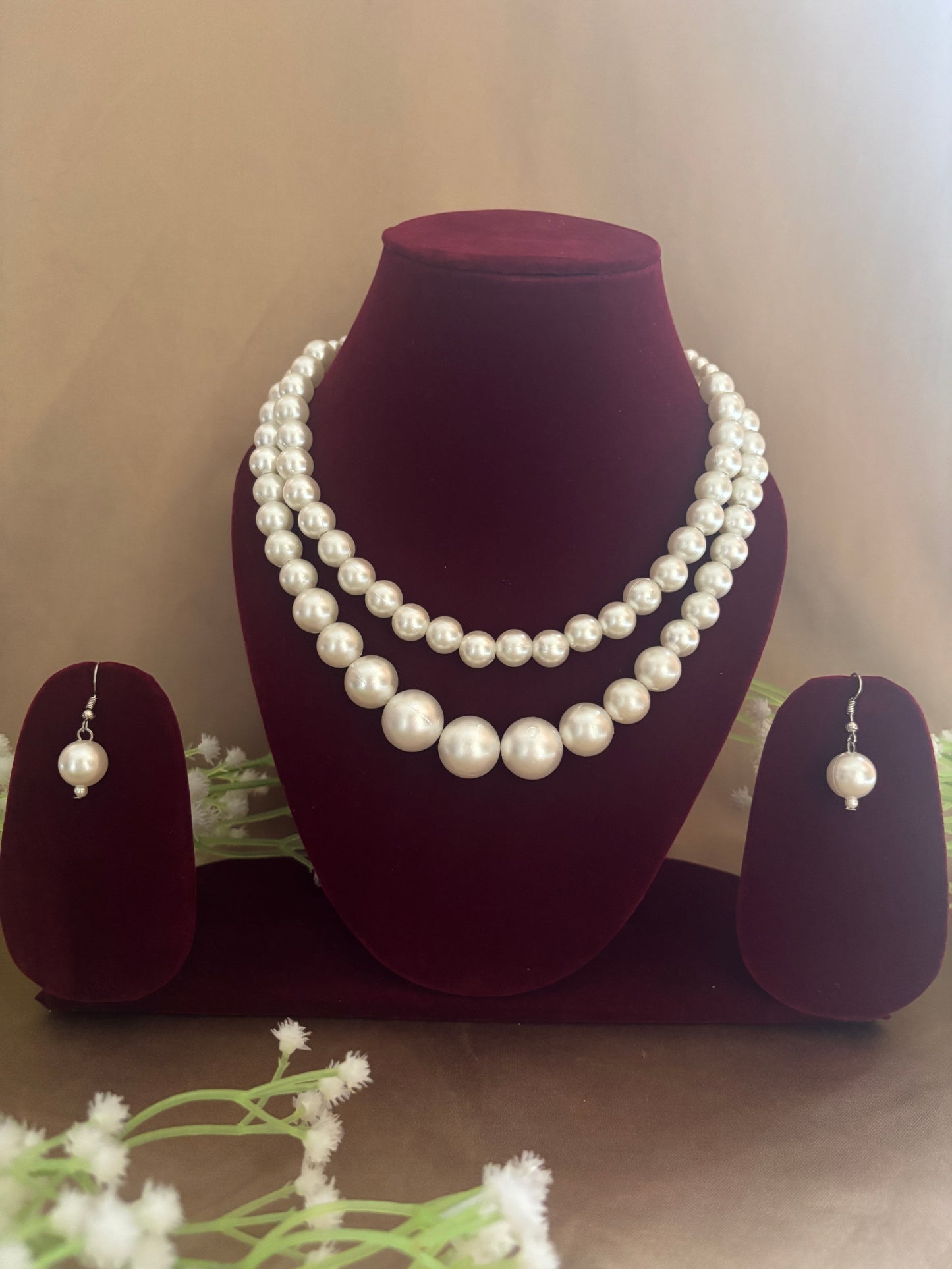 Elegant White Pearl Necklace | Bridal & Evening Wear