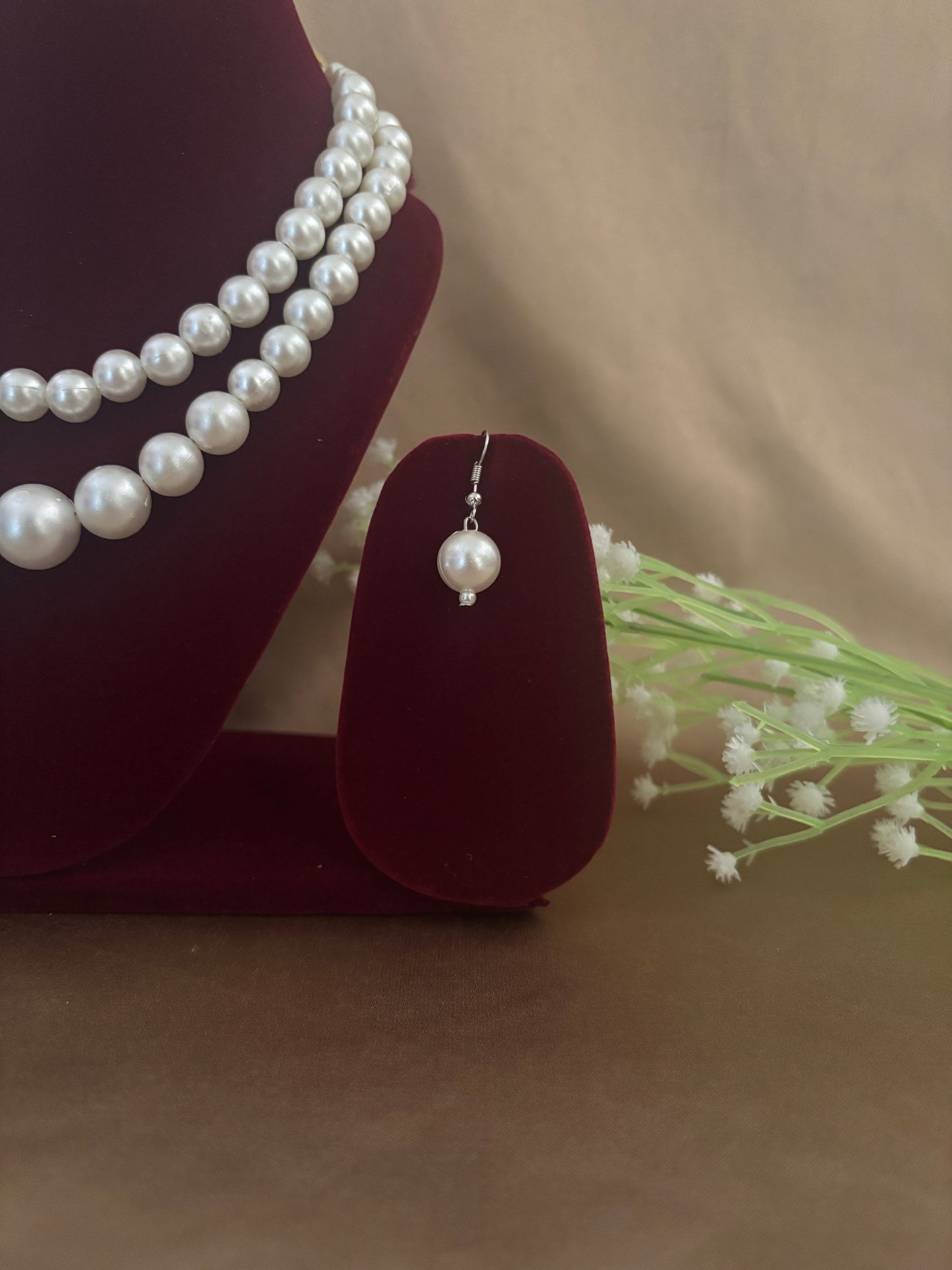 Elegant White Pearl Necklace | Bridal & Evening Wear