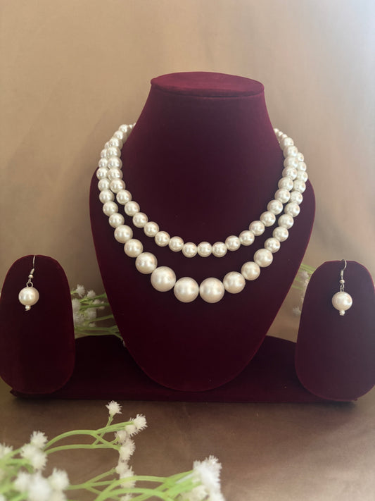 Elegant Two Layer Pearl Necklace | Natural Freshwater Pearls