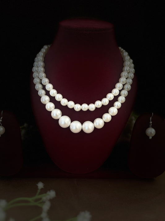 Elegant White Pearl Necklace | Bridal & Evening Wear
